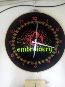 embroidered clock